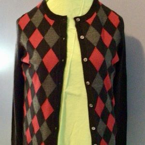 Vintage Croft & Barrow Argyle Cardigan Sweater EUC!